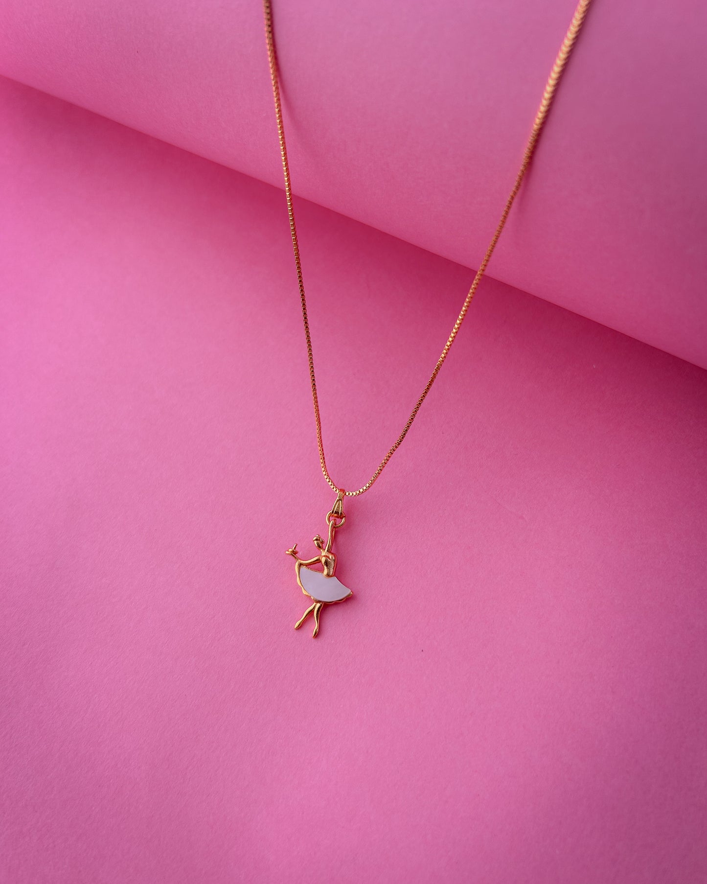 Elegant Ballerina Dance Pendant in Gold Plating