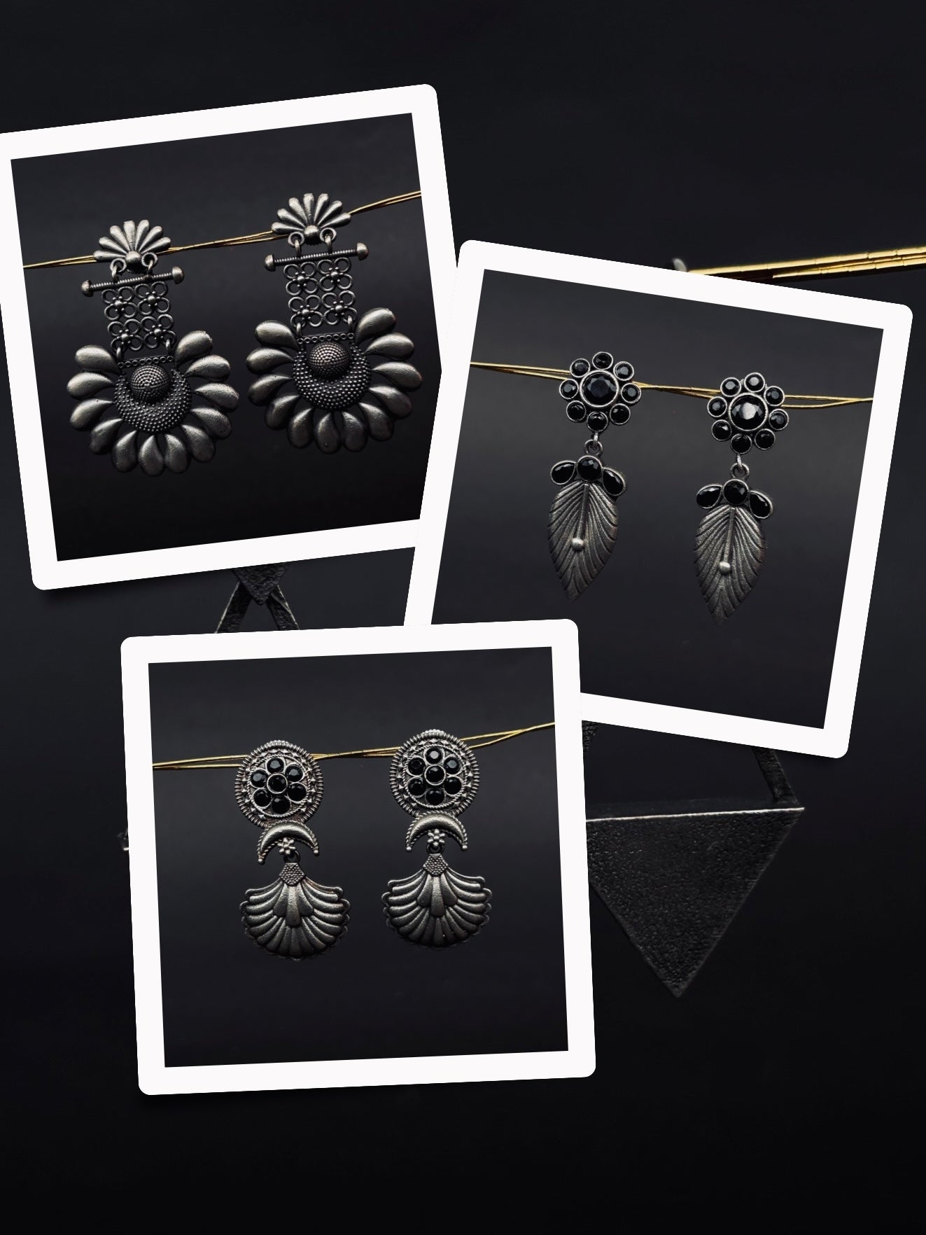 Trendy Oxidised Earrings Gift Set – 3 Unique Designs in One Combo(A7)