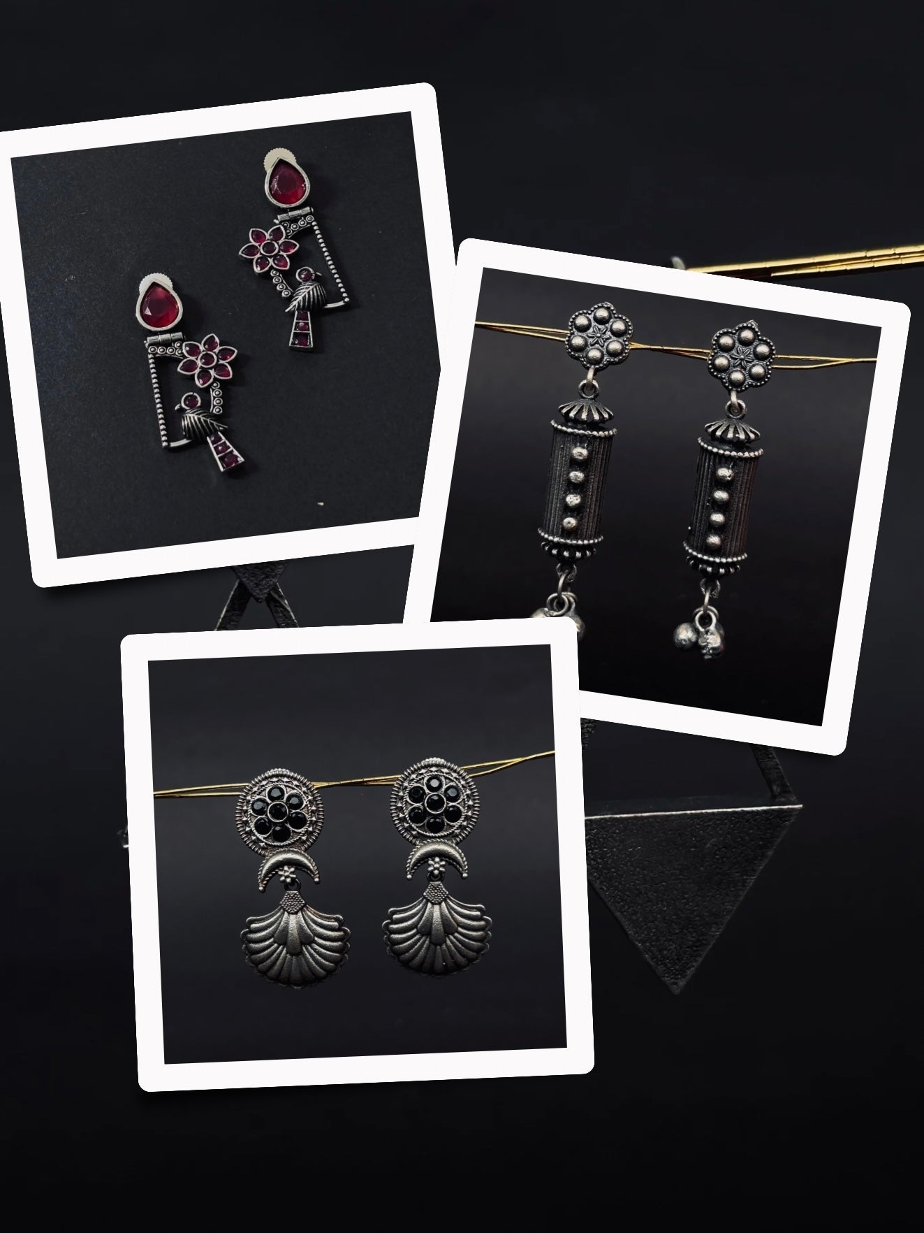 Oxidized Combo Earrings