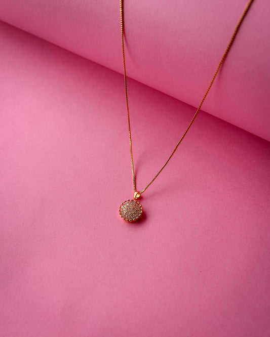 Classic Gold-Plated Round Pendant Necklace