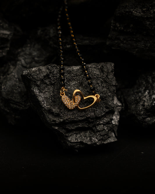 Double Heart Gold Plated Mangal sutra for women