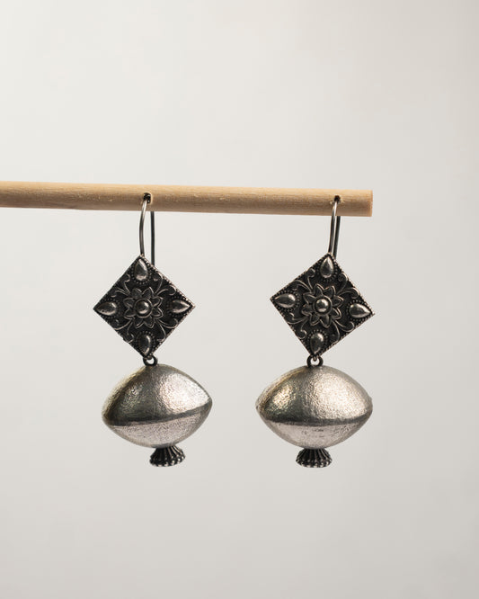 Kriti Dome Drop Oxidized Earrings