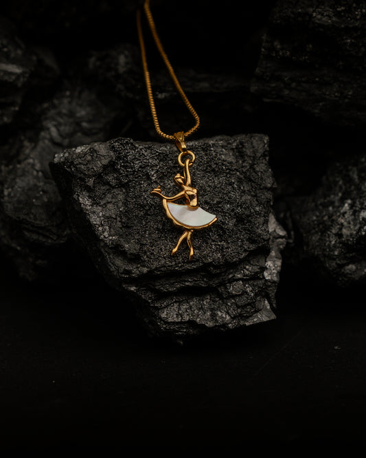 Elegant Ballerina Dance Pendant in Gold Plating