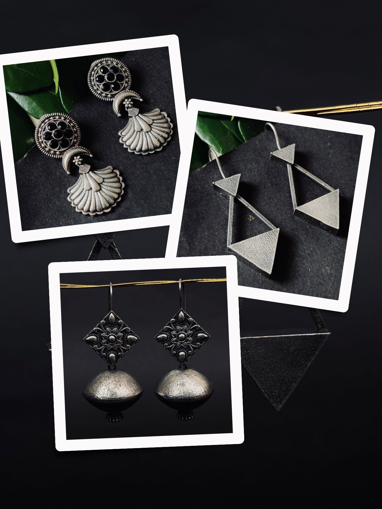 Trendy Oxidised Earrings Gift Set – 3 Unique Designs in One Combo