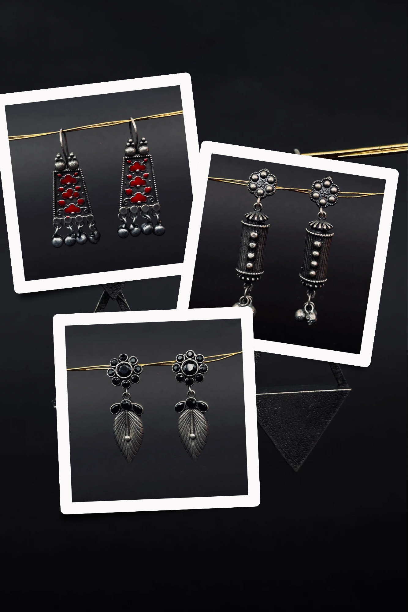Trendy Oxidised Earrings Gift Set – 3 Unique Designs in One Combo(A10)
