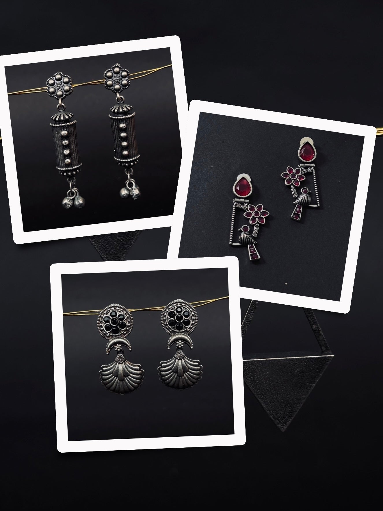 Trendy Oxidised Earrings Gift Set – 3 Unique Designs in One Combo(A3)