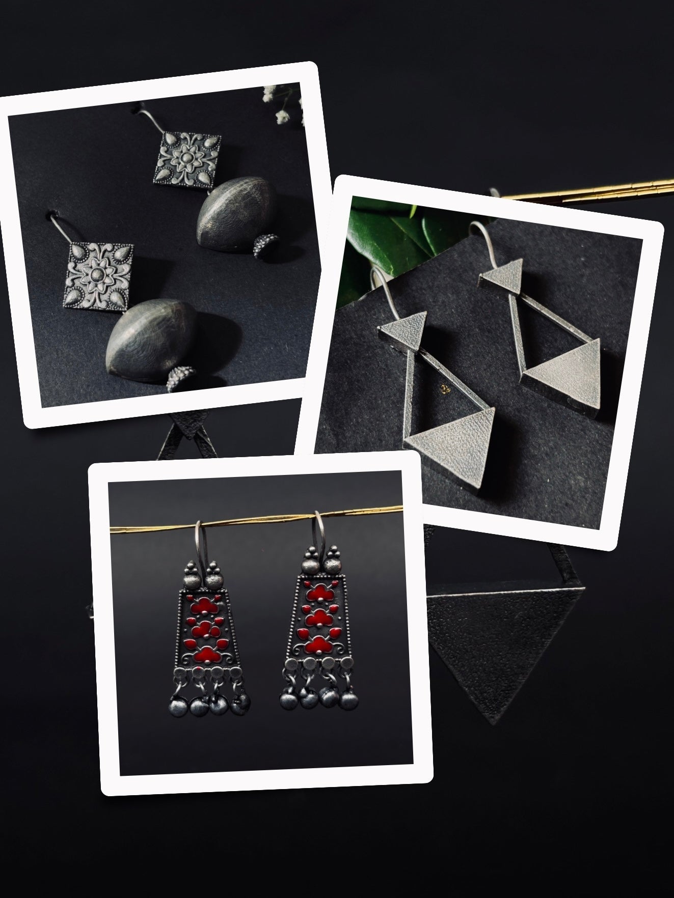 Trendy Oxidised Earrings Gift Set – 3 Unique Designs in One Combo(A5)